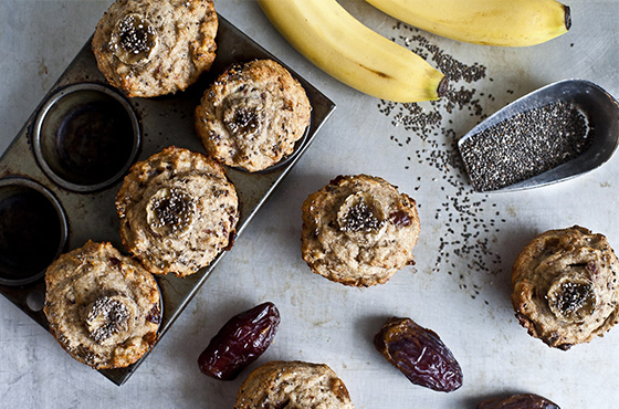 Muffin banane dattes et chia