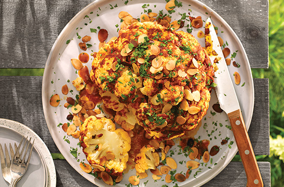 Barbequed Whole Cauliflower With Spices Rachelle Bery