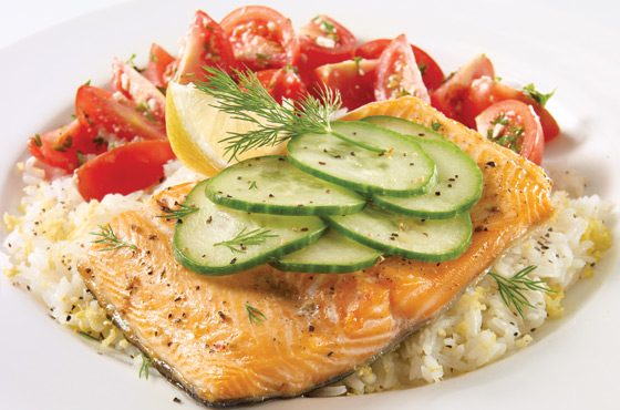 Rainbow trout fillets with cucumber – Rachelle Béry