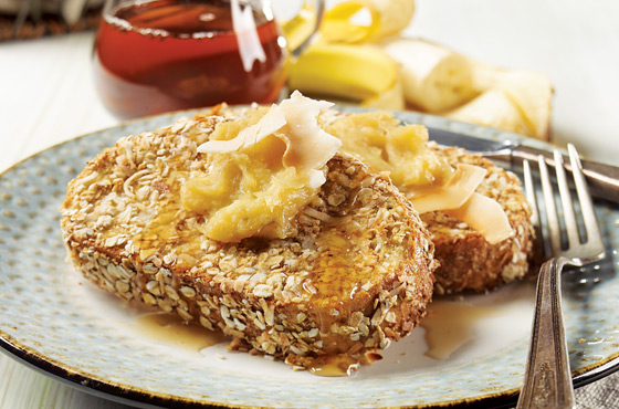 Crunchy french toast with maple-banana purée – Rachelle Béry