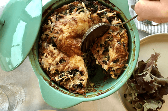 Pouding au pain aux champignons
