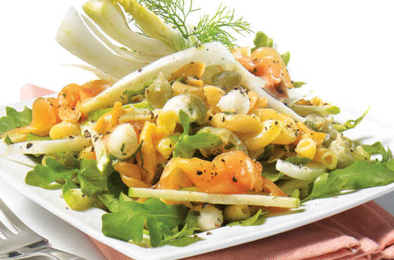 Pasta salad with fennel and smoked salmon – Rachelle Béry