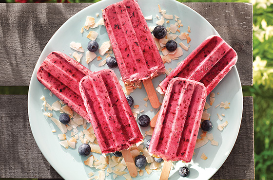 Blueberry and coconut popsicles – Rachelle Béry