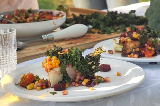 Oven-roasted cauliflower with corn and beet salsa – Rachelle Béry