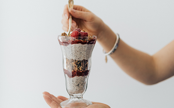Parfait au chia et confiture maison