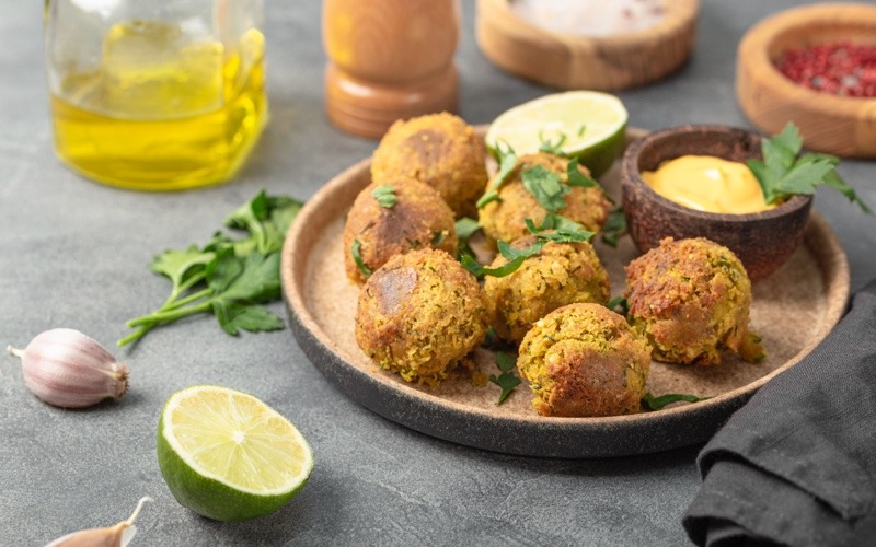 Fresh herb falafels