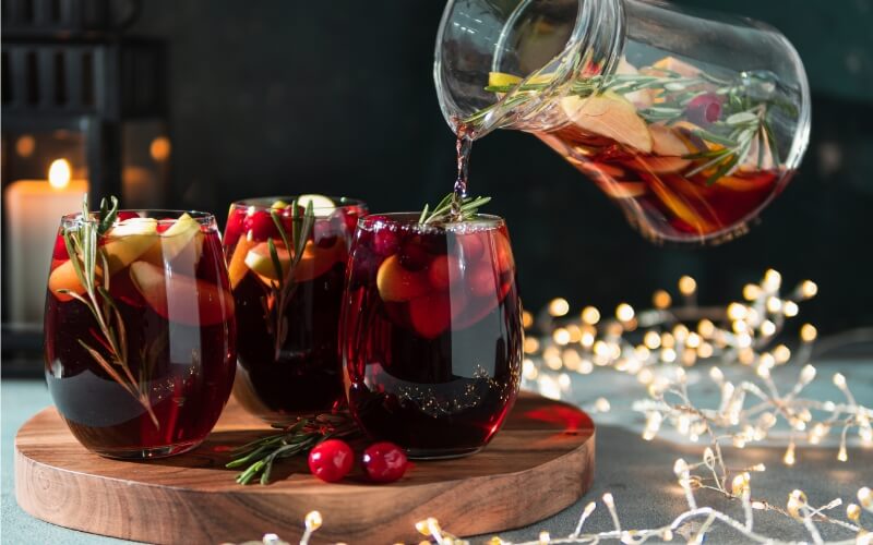 Christmas sangria drinks