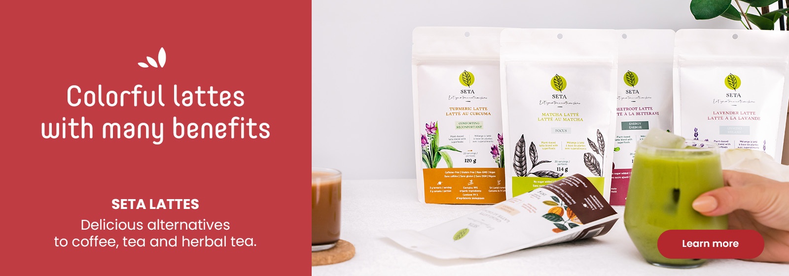 Colorful lattes with many benefits