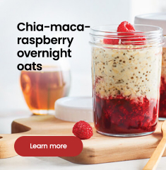 Chia maca raspberry overnight oats