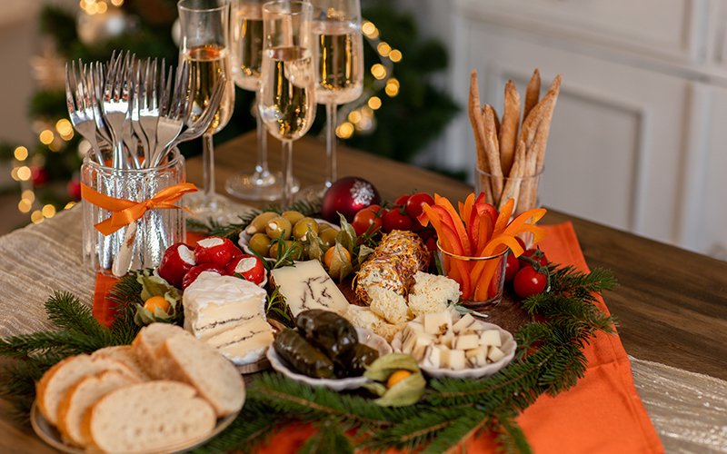 Service de table 30 pièces pour 8 personnes, assiette et bol sur le thème  des flocons de neige, service de fête familiale, assiette de dîner