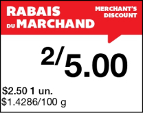 Des rabais offerts par votre marchand en magasin seulement.