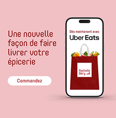Texte à lire : « Une nouvelle façon de se faire livrer ses courses. » Bouton CTA « Commander » à gauche.