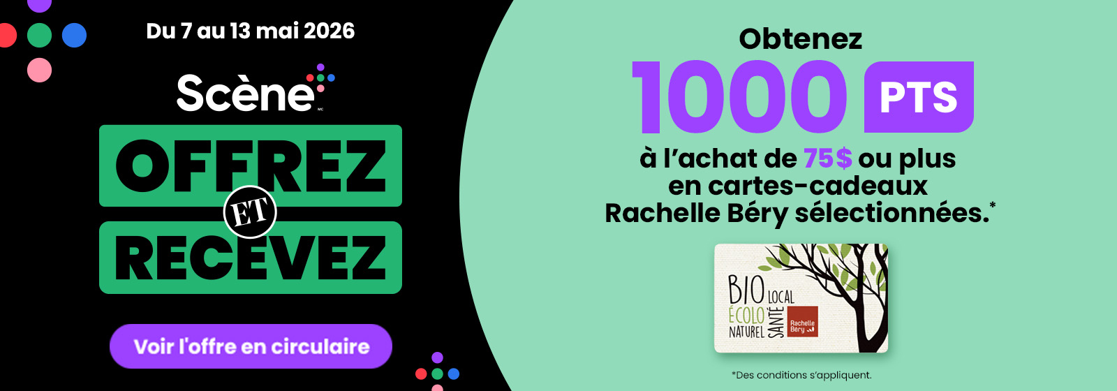 scène plus offrez et recevez.