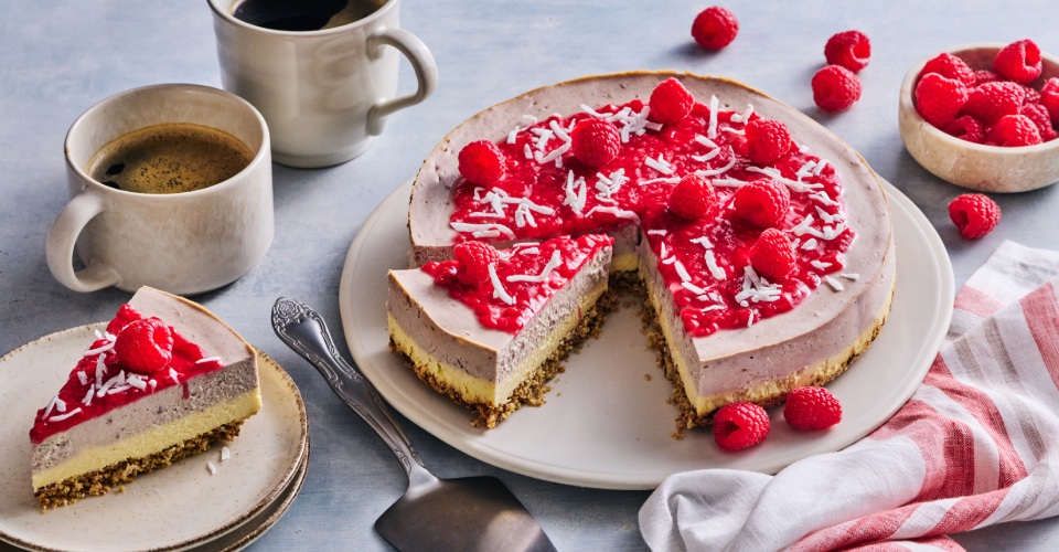 Gâteau au fromage protéiné aux framboises